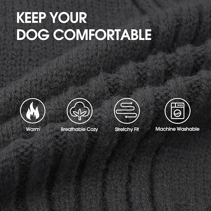 IECOii XXXL Dog Sweater,Warm Dog Sweaters for Extra Large Dogs Girl Boy,Stretchy & Cozy,Turtleneck Knitted Pullover for Pet Wear On Holiday,Easy On Doggy Sweatshirt for Labrador (Grey,XXXL)