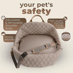 Dog Car Seat for Small Dogs – 3-in-1 Travel Carrier, Booster & Dog Bed for Car – Washable, Anti-Slip, Safety Straps – Fits Front & Back Seats – Cozy Pet Car Seat up to 25 lbs – Grey