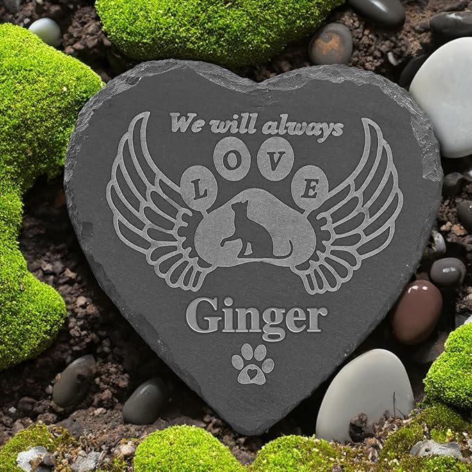 Pet Memorial Stones for Cats, Pet Memorial Gifts for Cats, Loss of Cat Sympathy Gift, Cat Memorial Gifts, Cat Loss Gifts, Pet Bereavement Gifts Cat, Cat Passed Away Gift - 6 * 6 Inches Stone