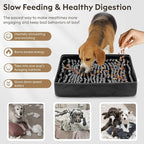 Snuffle Mat for Dogs, Dog Puzzle Mat, Interactive Dog Toys for Enrichment,Sniff Mats with Non-Slip Backing,Suitable for Breeds and Sizes of Dogs (Black, 17" X 15")