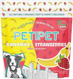 Bananas+Strawberries Plant-Based Fruit Dog Treats - Strawberry, Apple, Banana Soft & Chewy Treats - Healthy, Vegetarian, Vegan - Organic Ingredients, Low-Protein, Hypoallergenic, Gluten-Free