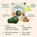 WOOF Pupsicle Refill Pops - Low-Mess Dog Snacks - with Peanut Butter and Beef - Dog Treats - Long Lasting - Small Pops - 10 Count - 2 Pack