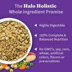 Halo Holistic Plant-Based Recipe With Superfoods, Complete Digestive Health, Vegan Dry Dog Food Bag, Adult Formula, 21-lb Bag