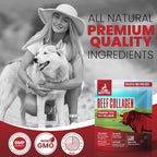 Grass fed Collagen for Dogs - Supports Health Skin & Coat, Hip, Joint Care & Cartilage Support + Skin Health and Mobility, 100% All Natural Collagen