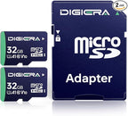 32GB CT100 microSDHC UHS-I Memory Card with Adapter - up to 100MB/s, C10, U1, V10, Full HD, A1, Micro SD Card for Smartphones, Tablets, Cameras, Gaming Consoles, and Drones (2 Pack)