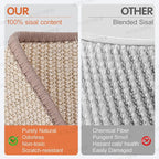 Sisal Cats Scratcher Bed Shaped U, Beech Wood Scratching Pad Indoor cat Toy,Durable,Wooden Cat Furniture Protector, Scratch Post for Larges Cats Scratcher Lounge,Clawing and Play