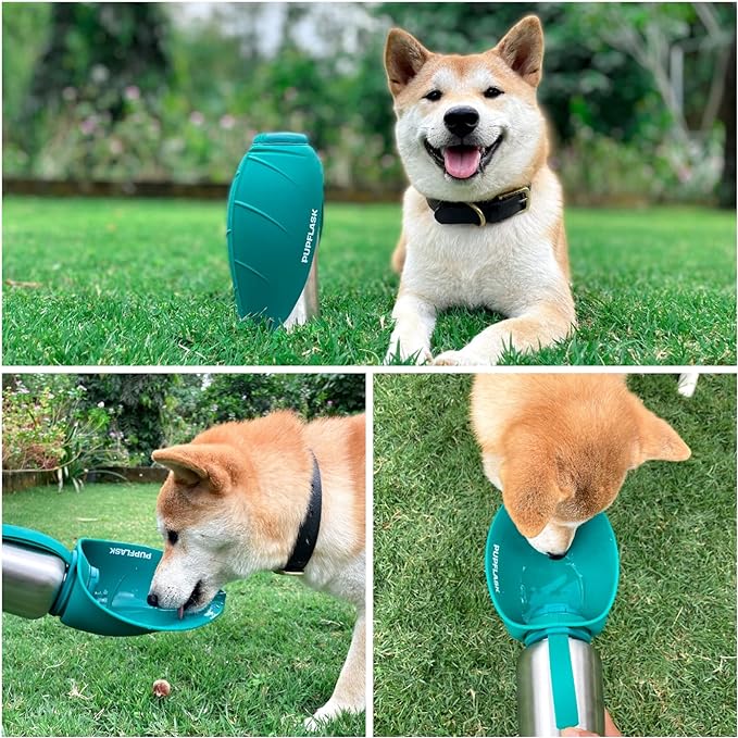 PupFlask Large Dog Water Bottle | 27 or 40 OZ Stainless Steel | Convenient Dog Drink Dispenser | Puppy Travel Water Bowl | Portable Pet Hydration Bottle | Leak Proof | Perfect Size for All Breeds