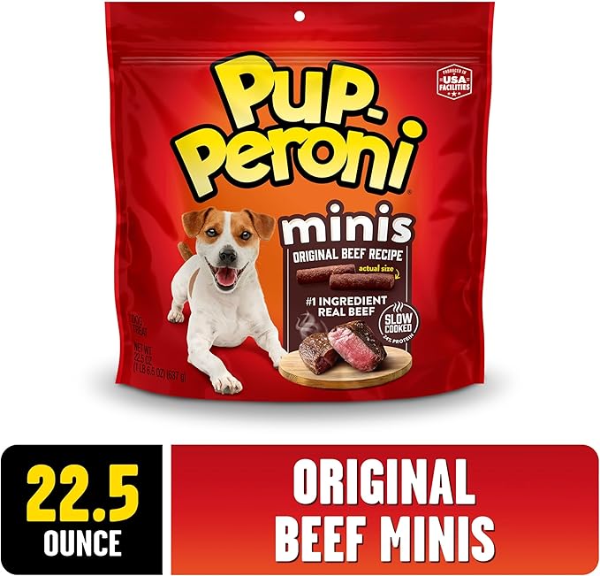 Pup-Peroni Mini Dog Treats, Original Beef Flavor, 22.5 Ounce, Made with Real Beef