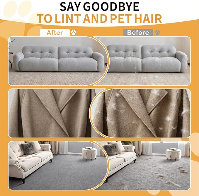 Pet Hair Removal Glove for Dogs & Cats, Upgraded Reusable Electrostatic Pet Hair Gloves, Pet Hair Remover Tool for Clothing, Couch, Carpet,Pet Beds, Car Seat, Convenience for Busy Pet Owners