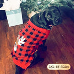 KYEESE Dog Christmas Sweater Reindeer Large Dogs Sweater with Leash Hole Christmas Pet Sweater Dogs Christmas Outfit Dog Christmas Outfit Red Buffalo Check Pet Sweater, XXXL