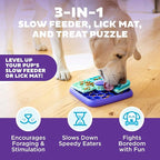 Outward Hound by Nina Ottosson Lick N’ Flip 3-in-1 Interactive Dog Puzzle Toy, Lick Mat & Slow Feeder – Calming Enrichment Feeder for Small & Medium Dogs, Holds 1 Cup of Wet of Dry Food