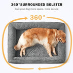 INVENHO Orthopedic Dog Beds Large Sized, XL Washable Egg-Crate Memory Foam Dog Couch Bed with Washable Removable Cover, Waterproof Lining and Nonskid Bottom