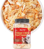 Just Try 8 OZ Raw Antarctic Krill Freeze Dried Cat & Dog Food Toppers Mixers Meal Toppers Low Calorie with Real Chicken Egg Yolk, High Protein Food Toppers Omega 3 for Picky Eaters Skin & Coat Support