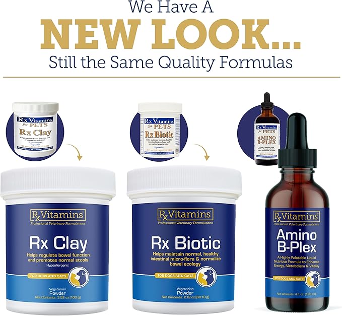 Rx Vitamins Amino B Plex Cat & Dog Supplement - Vitamin B Complex Liquid Plus Amino Acids for Dogs & Cats - Appetite Booster and Weight Gainer Cat & Dog Vitamins - 4 oz