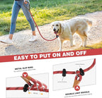 lynxking Slip Lead Dog Leash Reflective, Heavy Duty Comfortable Strong Rope for Large Medium Small Dogs No Pull Pet Training (Red, Large 1/2in x 6ft-Slip Lead)