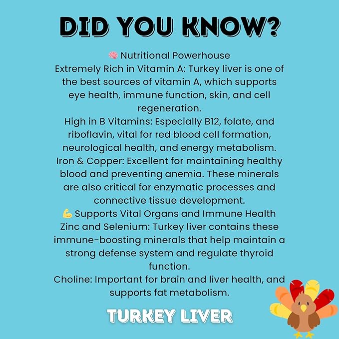 hotspot pets Freeze Dried Turkey Liver Treats for Cats & Dogs -Made in USA, 1lb Big Bag, Single Ingredient All Natural Grain-Free Turkey Liver- Crunchy, Perfect for Training, Topper or Snack