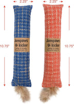 2 Pack Natural Interactive Catnip Cat Kicker Toys, Bite Resistant Chew Toy, Accessories for Indoor Cat (Twill Weave)