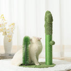 Mile High Life | Cat Scratching Post 25" with Dangling Bell | Cat Condo with Hammock and Cactus Scratching Posts Tree for Kittens | Tall Cat Climbing Stand with Premium Natural Sisal Material