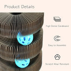 Magic Organ Multiform Scratching Board with Catnip, Foldable Magnetic Assembly Cat Scratch Pad for Outdoor Entertainment, Portable Accordion Cat Scratcher Cardboard with Bell Ball Toy for Indoor Cats