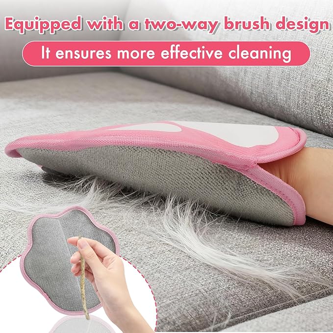 New-Craft Pet Hair Removal Glove | Anti-Static, Reusable | for Dogs & Cats | Works on Pet Beds, Carpets, Sofas, Car Seats, Hair-Prone Clothes (Pink) (Pink)
