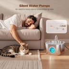 Cat Water Fountain with 10 Filters + 10 Sponges,Pet Fountains Cats Automatic Waterer Bowls for Drinking Small Dog Water Dispenser Indoor Metal Pets Water Faucet Bottle Kitty Watering Supplies