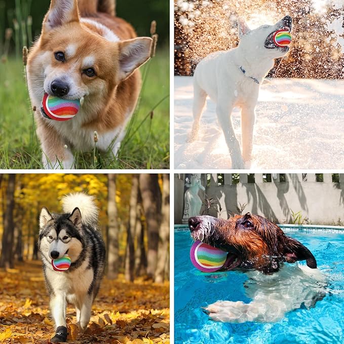 EXPAWLORER Tennis Balls for Dogs - 12 Pack 2.5¡± Squeaky Dog Tennis Balls Toys,Christmas Dog Toys Teething Chew Interactive Dog Bounce Toys for Training Exercise Playing Indoor Outdoor, Rainbow