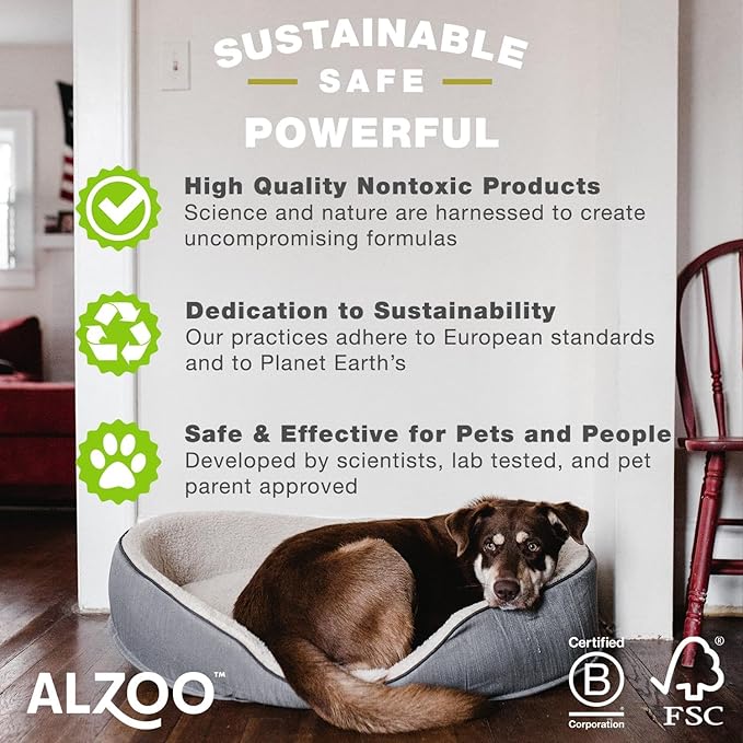 ALZOO Natural Flea & Tick Dog Collar - Helps Repel Fleas, Ticks & Mosquitoes - 100% Plant-Based Active Ingredients - Waterproof - Up to 4 Months Protection - Medium-Sized Dogs: 16-40 lbs - Pack of 3