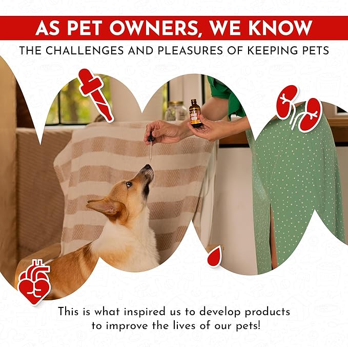 Canis&Cattus 10-in-1 Multivitamin for Dogs and Cats – Daily Glucosamine, Vitamin B, C & D3 Support - Liquid Supplement with Cranberry & MSM – 2 oz