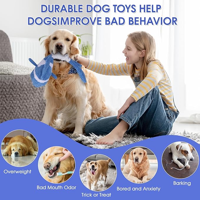 Squeaky Dog Toys - Plush Toy, Durable, Stretchy, Keeps Dogs Busy, Interactive Dog Toys Stress Release Game for Boredom Suitable for Small Medium and Large Dogs