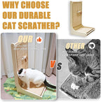 Cat Scratcher, L-Shaped Cat Scratching Board - Protects Furniture, Floor Mounted with Mouse Toy, Catnip Infused
