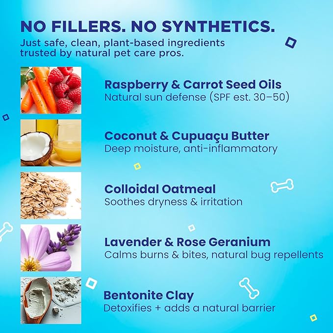 SnoutScreen Dog Paw Balm and All-Natural Dog Nose Balm for Dry, Cracked Skin, Dog Itching Skin Relief, Dog Sunscreen, Vet Recommended, Made in USA, Protects Against UVB and UVC Rays, 1 oz