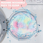 Himax Dog Beds for Large Dogs, Donut Dog Bed with Blanket Attached, Calming Round Dogs Beds Washable(20"/26"/35") Multicolor