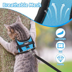PUPTECK Cat Harness and Leash Set Escape Proof, Adjustable Reflective Kitten Jacket Easy Control, Pet Vest Harness for Cats Small Dogs Puppies Walking and Travel