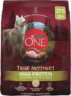 Purina ONE True Instinct High Protein Dry Dog Food Formula with Real Chicken and Duck Natural with Added Vitamins and Minerals Dog Food - 27.5 lb. Bag