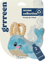 Dog Toys | Plush Toy Whale Stuffed Animal for Dogs | Small Eco Friendly Toy - Easy to Clean and Made from Non Toxic Materials