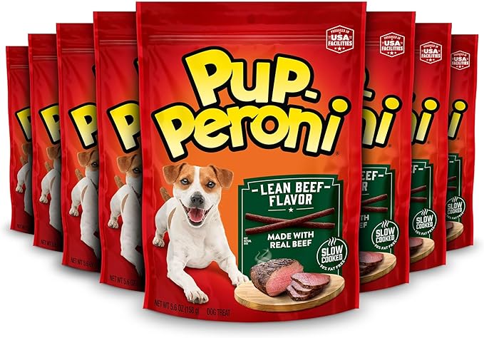 Pup-Peroni Dog Treats, Lean Beef Flavor, 5.6 Ounce (Pack of 8), Made with Real Beef, 90% Fat Free
