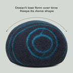 MEOWFIA Cat Cave – Premium Felt Cat Bed for Indoor Cats, Handmade 100% Merino Wool (Dark Shades) (Large, Black Aqua)