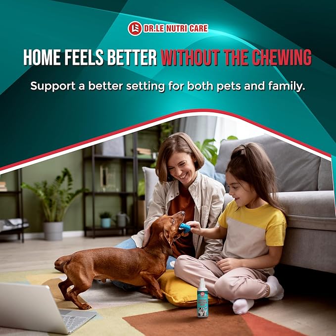 Dr.Le Nutri Care No Chew for Dogs & Cats - Extended Formula - Made in USA - 237mL (8 fl Oz) - Multi-Surface Application – Safe, Bitter Deterrent – No Residue or Stains