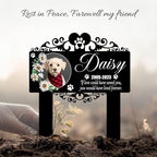 Custom Pet Grave Markers Dog | Custom Pet Headstones for Dogs | Best Memorial Gifts to Tribute Your 4-Legged Companions | Personalized Grave Marker for Furry Friends with Flower Picture Frame
