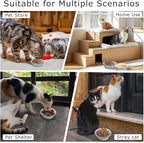 Disposable Cat Food Bowl Set (600 Pcs Small Paper Bowls + 4 Pcs Stainless Steel Pet Bowls) Dog Disposable Bowls Disposable Cat Plates for Wet Food Pet Food Bowl for Pet Feeding Station(White)