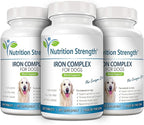 Iron for Dogs with Anemia to Support Blood Health, Blood Cell Formation & Oxygen Supply, Iron Supplement for Anemic Dogs + Vitamin C, Folate, Vitamin B12, 120 Chewable Tablets
