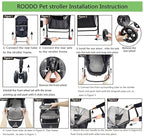 ROODO 4 Wheel Dog Cat Pet Stroller Best Lightweight Foldable Compact Portable Jogger All Terrain Travel Pet Gear Puppy Doggie Bunny Kitty Stroller for up to 30lbs Medium Small Dogs Cats(sage Green)