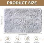 4 Pack Self Warming Cat Bed Pad Self Heating Cat Dog Mat with Fluffy Faux Fur Plush Cat Calming Bed Thermal Cat Mat Washable Pet Pad Anti Slip Bottom for Outdoor Indoor Pets(Grey,19 X 29)