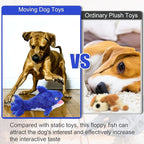 Mity rain 2 in 1 Interactive Dog Toys, Shark Dog Toy to Keep Them Busy, Plush Squeaky Dog Toys, Rechargeable Wiggly Fish Blue Dog Toys for Small Medium Large Dogs, Moving Dog Toys for Indoor&Outdoor