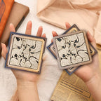 02 Doberman Pinscher Dog Coaster - Doberman Pinscher Dog Puzzle Wooden Coaster Set - Interlocking Jigsaw Drink Mats with Laser-Cut Design for Doberman Pinscher Lovers