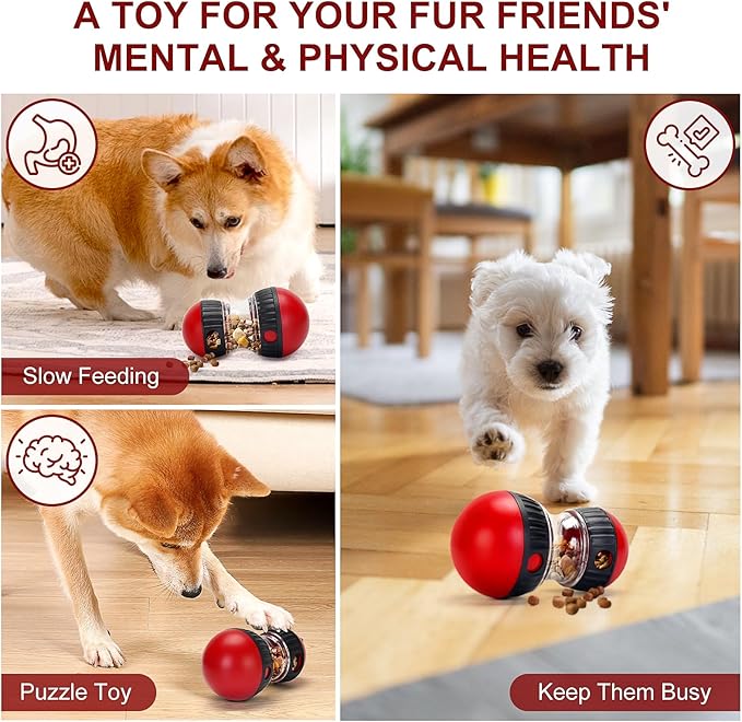 Dog Treat Toy, Interactive Treat Dispensing Dog Toys, Adjustable and Durable Dog Puzzle Toy for Small/Medium/Large Breed Dogs to Keep Them Busy