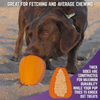 Chew King by Mammoth Premium Treat Dog Toy, Extremely Durable Natural Rubber Toy, Bacon Flavored Dog Treater, Orange X-Large