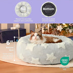LE SURE Donut Small Dog Bed - Round Cat Beds for Indoor Cats Anti-Anxiety Calming Pet Beds, Washable Cute Modern Beds with Teddy Sherpa Plush & Anti Slip Bottom, 20 Inch, Galaxy Grey