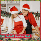 10Pcs Santa hats bulk, Christmas Hat bulk for Adults, Gorros De Navidad for women and men, Classic Plush Fluffy for Xmas New Year Party Decorations