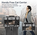 Cat Carrier Dog Carriers for Small Medium Dogs Large Cat Carrier Soft Sided Cat Carriers, Pet Travel Carrier Collapsible Cat Bag 0-25 Lbs, Puppy Kitten Carrier (Grey)